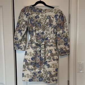 Sézane Floral Print Dress with Belt